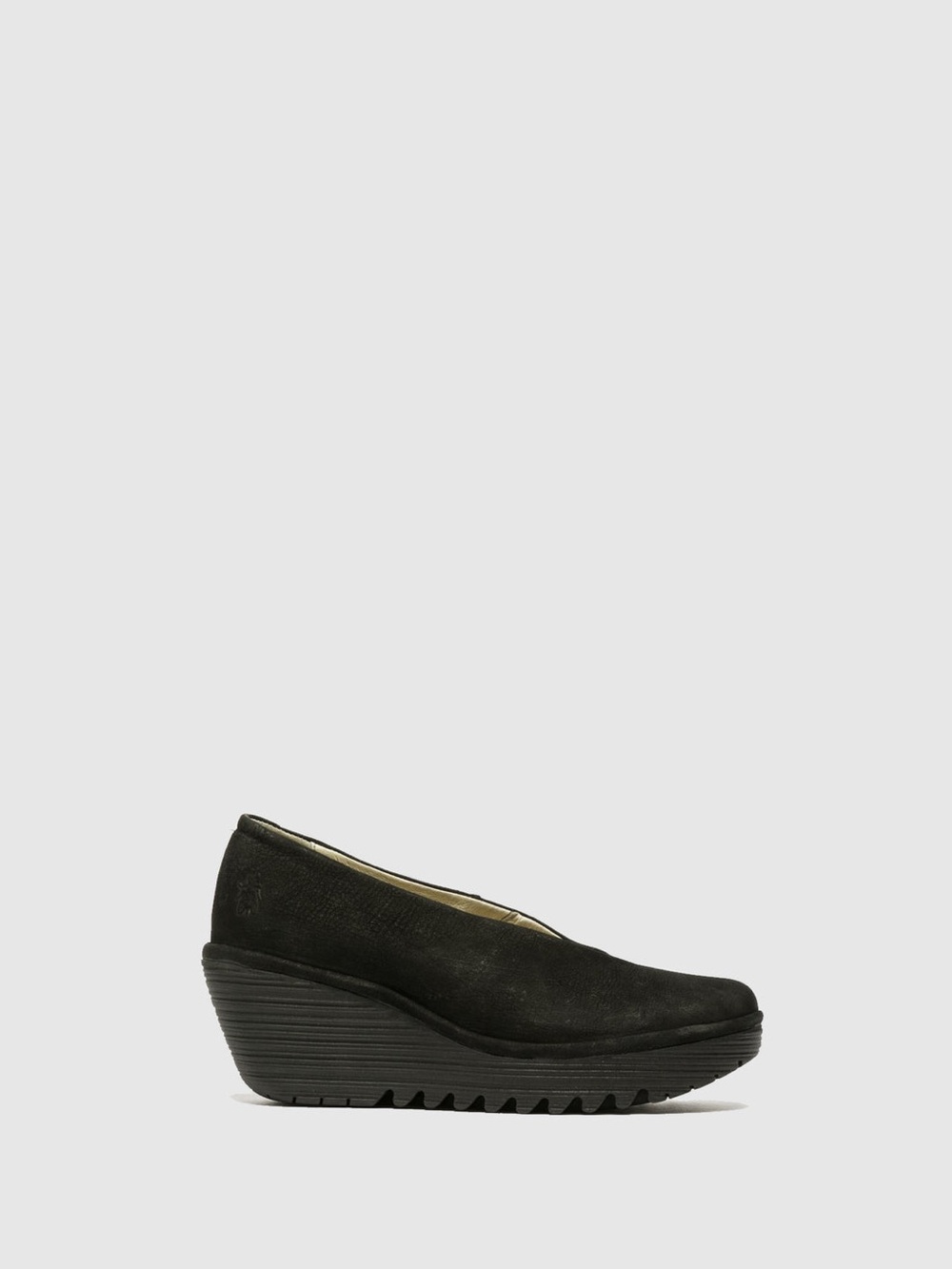 Fly London Black Wedge Slip-On
